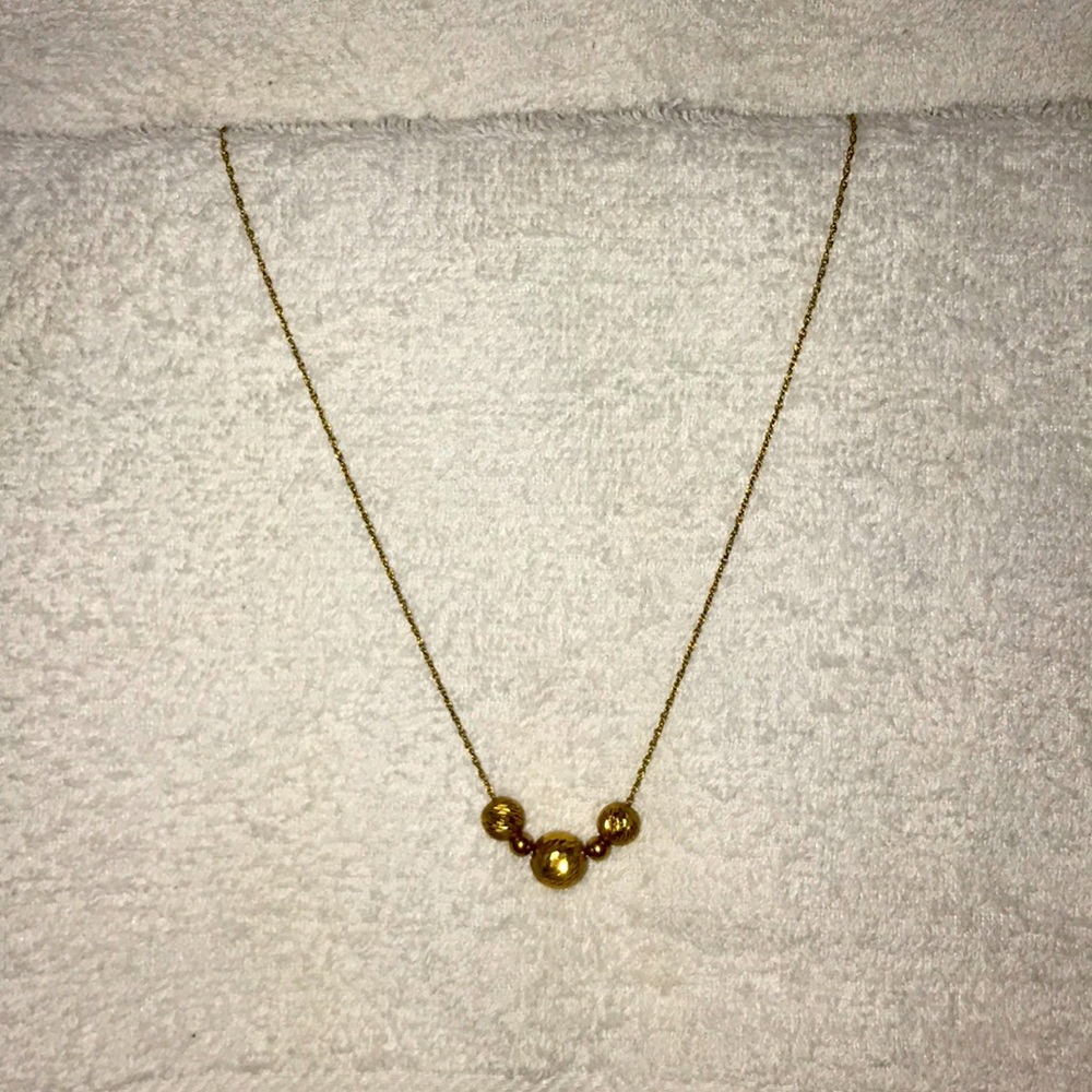 14K gold rope chain dated clasp & 14K gold balls